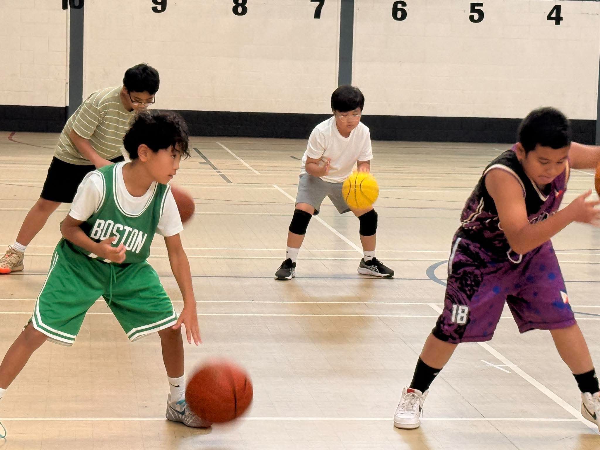 Staying in front of your player, which takes a lot longer to learn than shooting.